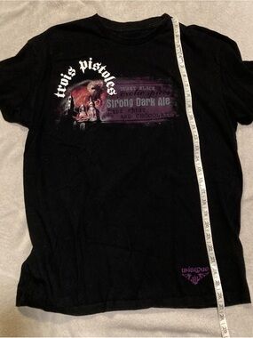 Women's Black Short-Sleeve Graphic Tee - Strong Dark Ale Design
